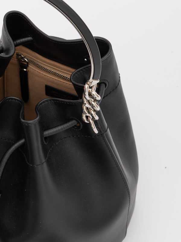 Black Bon Bon Leather Bucket