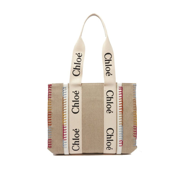 Beige Wool Tote Bag