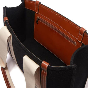Black Wool Tote Bag