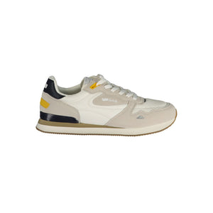 White Polyester Athletic Sneakers