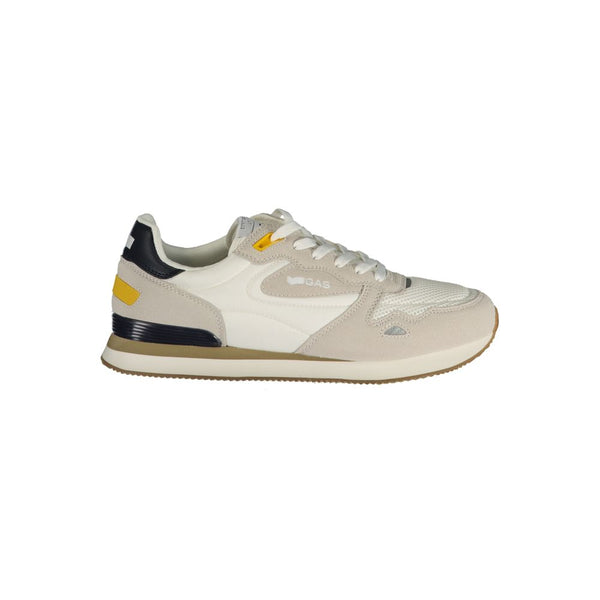 White Polyester Athletic Sneakers