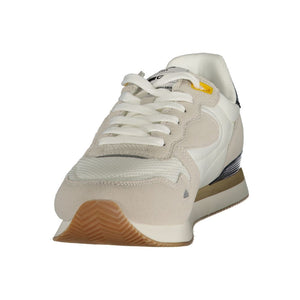 White Polyester Athletic Sneakers