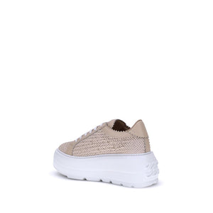 Beige Other Fibres Chunky Sneakers