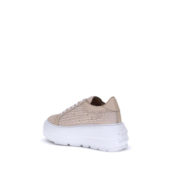 Beige Other Fibres Chunky Sneakers