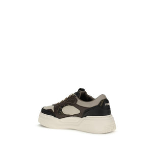 Black Calf Leather Bos Taurus Chunky Sneakers