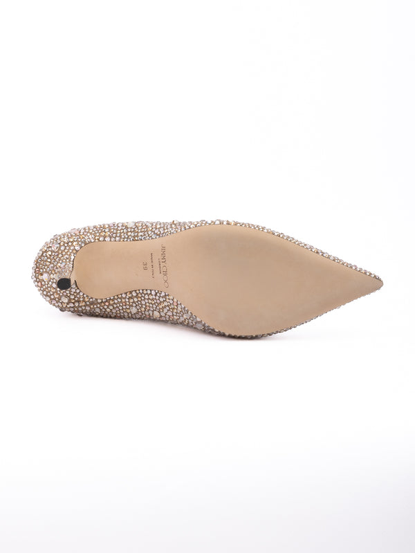 Light Bronze Crystal Love 85 Pumps