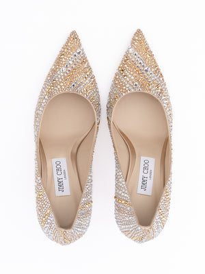 Gold Mix Crystal Love 85 Pumps