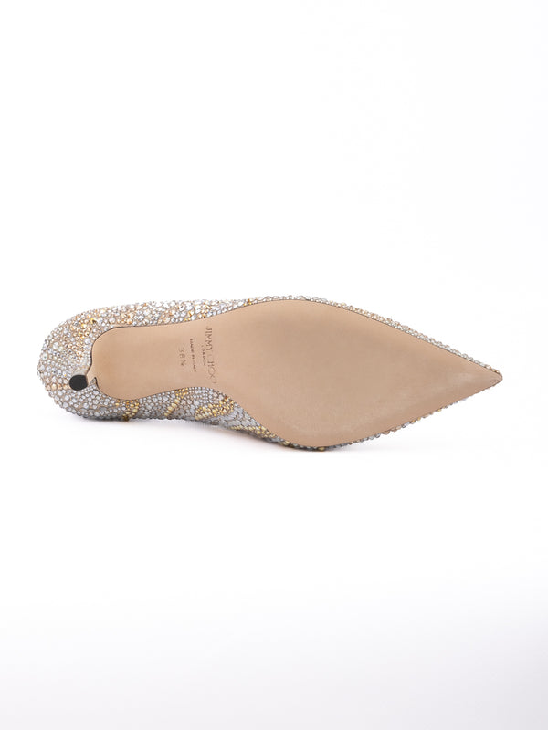 Gold Mix Crystal Love 85 Pumps