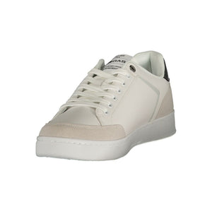 White Polyurethane Men Sneaker