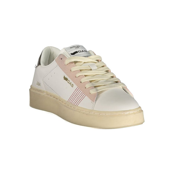 White Polyester Athletic Sneakers