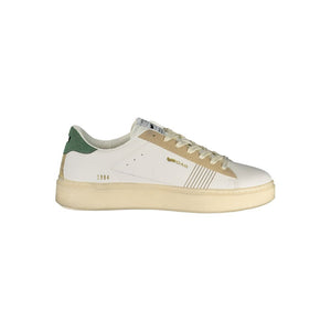 White Polyester Athletic Sneakers