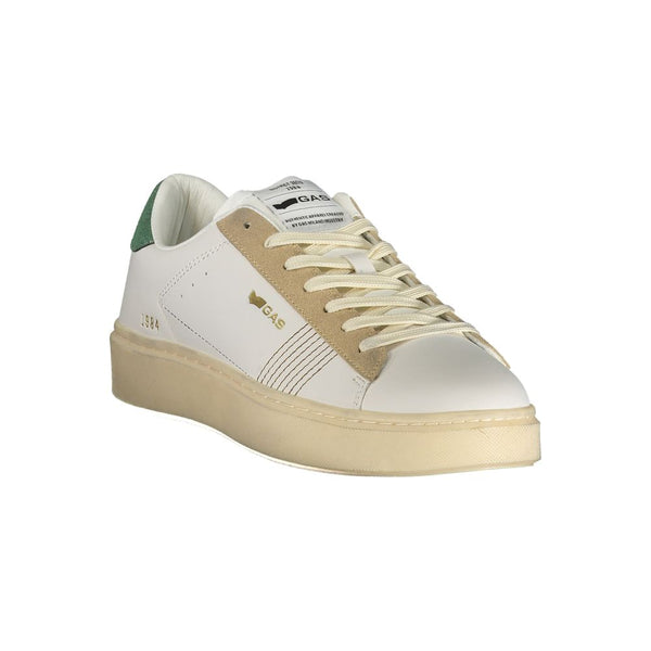 White Polyester Athletic Sneakers