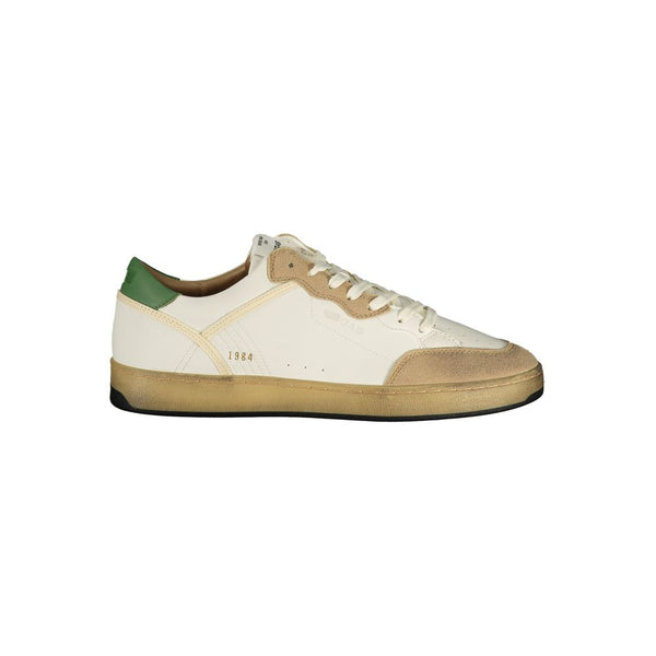 White Polyurethane Men Sneaker