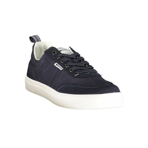 Blue Polyester Athletic Sneakers