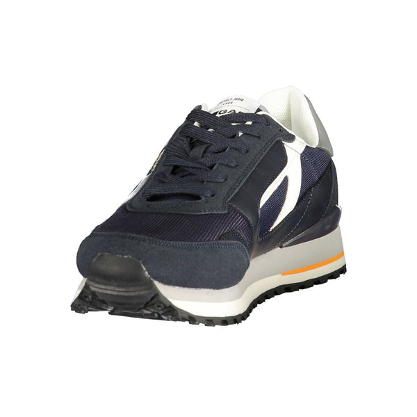 Blue Polyurethane Men Sneaker