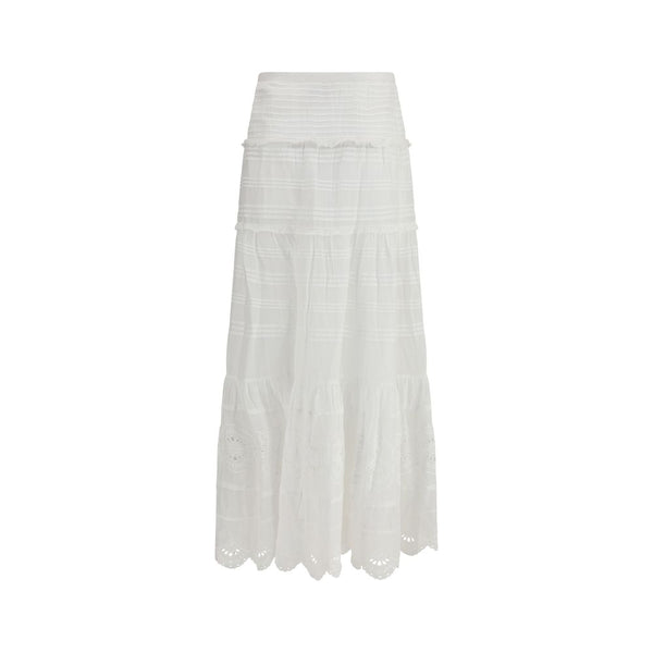 White Viscose Long Skirt