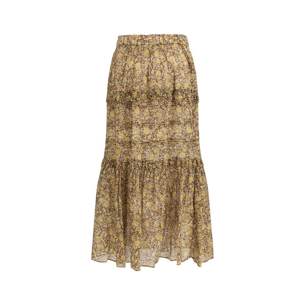 Bicolor Cotton Long Skirt