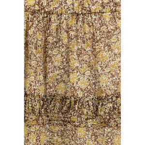 Bicolor Cotton Long Skirt