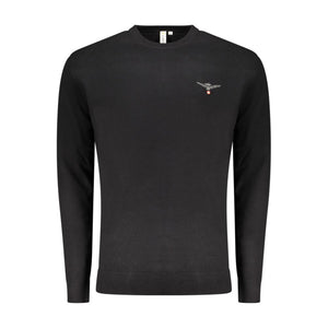 Black Cotton Men's Sweater