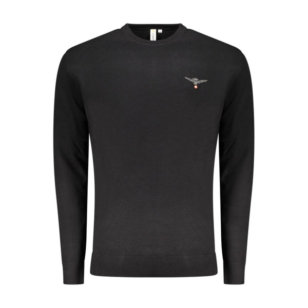 Black Cotton Men's Sweater