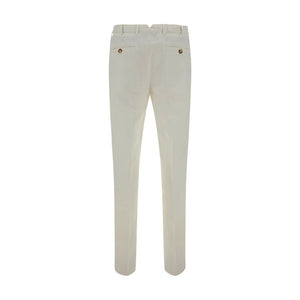 White Cotton Casual Pants