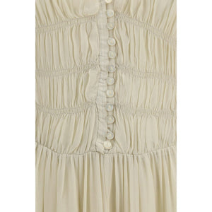 Beige Viscose Casual Dress