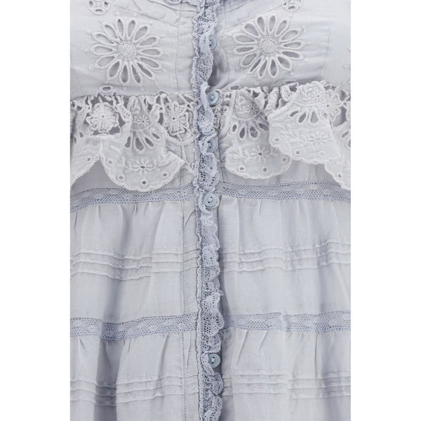 Blue Cotton Casual Dress
