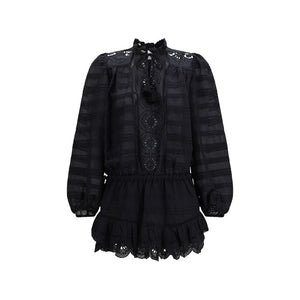 Black Cotton Casual Dress