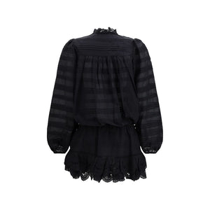 Black Cotton Casual Dress
