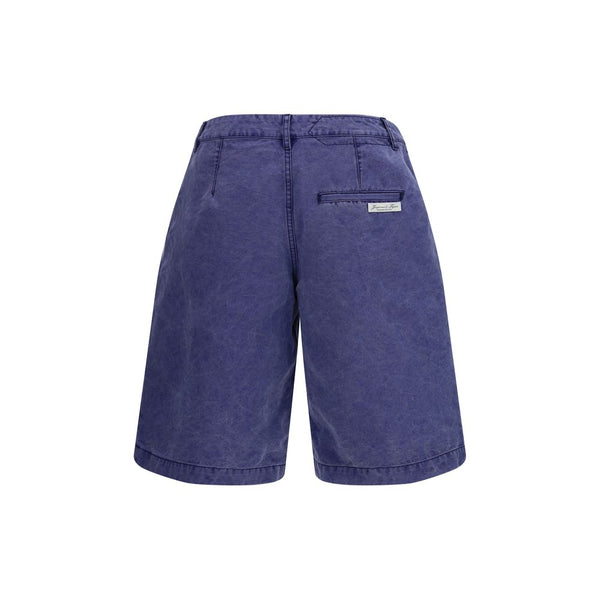 Blue Cotton Bermuda Shorts