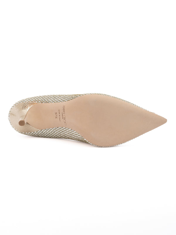 Gold Glitter Fabric Agnes Pumps