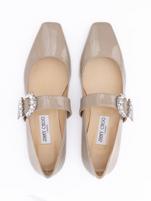 Taupe Grey Patent Leather Chery Ballet Flat