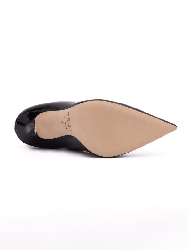 Black Patent Leather Diamond Talura 100 Pumps
