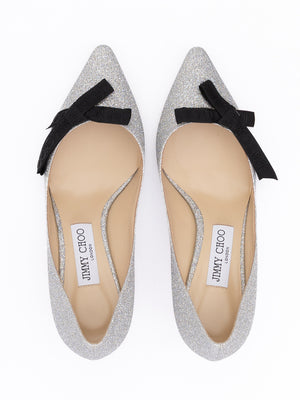 Silver Fine Glitter Fabric Romy 60 Pumps