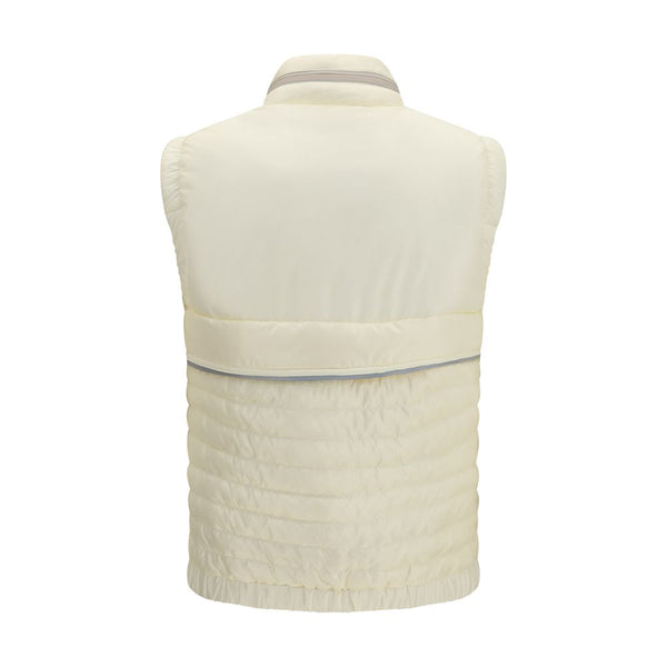 Beige Polyamide Sleveless Jacket