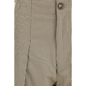 Beige Cotton Casual Pants