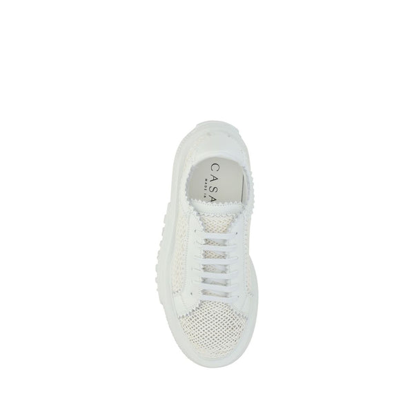 White Other Fibres Platform Sneakers