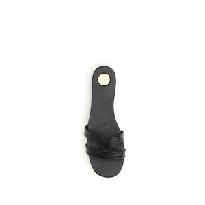 Black Calf Leather Bos Taurus Sandals