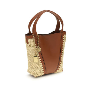 Beige Raffia Shoulder Bag