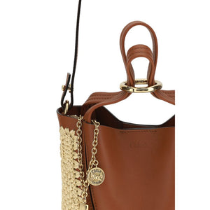 Beige Raffia Shoulder Bag
