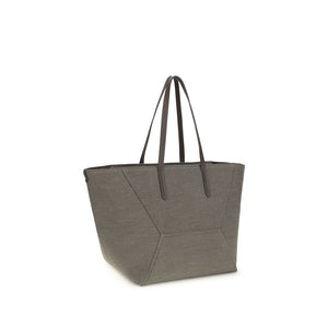 Brown Cotton Shoulder Bag