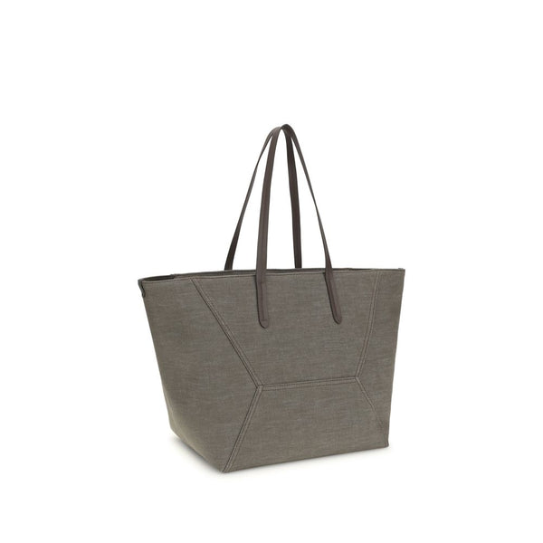 Brown Cotton Shoulder Bag