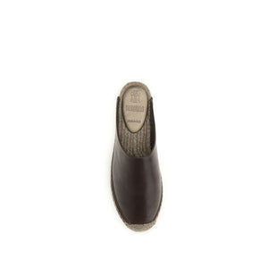 Brown Calf Leather Bos Taurus Mules