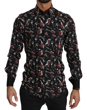 Black Musical Instrument Slim fit Shirt