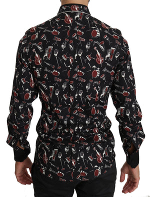 Black Musical Instrument Slim fit Shirt