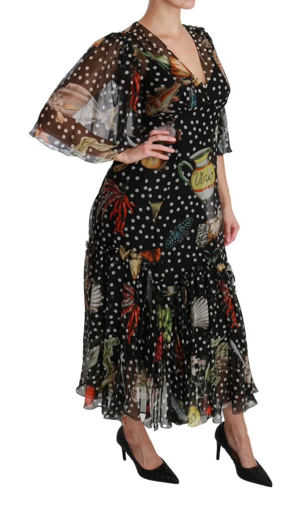 Black Sea Fish Sicily A-line Shift Dress