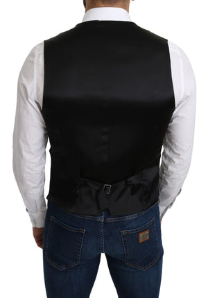 Gray 100% Silk Formal Coat Vest