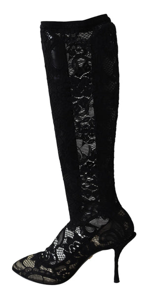 Black Taormina Lace Socks Boots Shoes Pumps