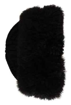 Black Cashmere Fur Women Beanie Women Hat