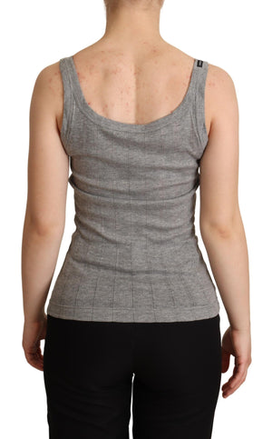 Gray Cotton Modal Canotta Tank Top T-shirt